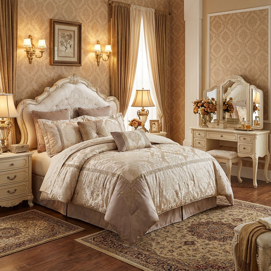 Versailles Ivory Upholstered Bed